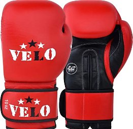 AIBA Approved 10oz Boxing Gloves-Velo-Red