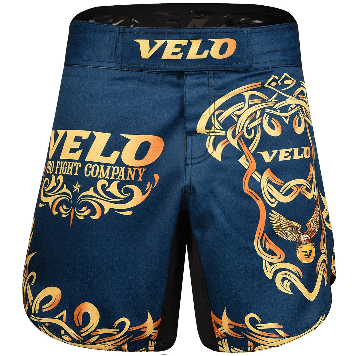 VELO Lightweight MMA Trunks Navy Blue and Gold