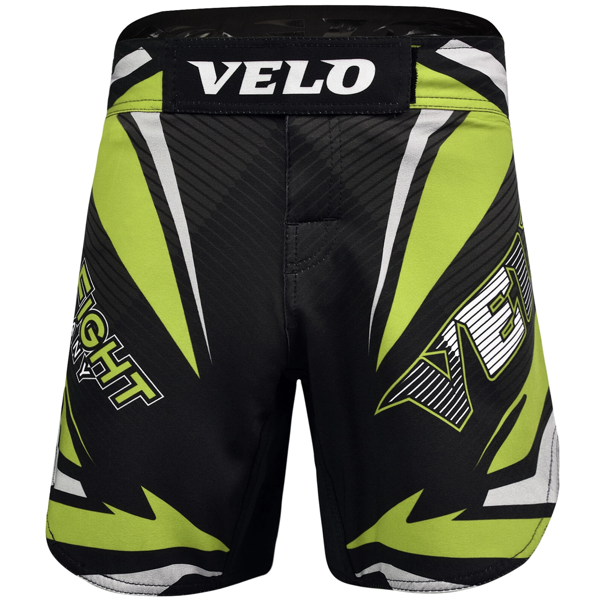 VELO Lightweight MMA Trunks Black and Green neon design