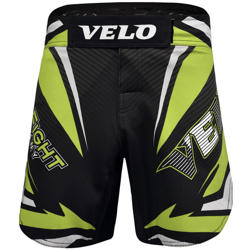 VELO Lightweight MMA Trunks Black and Green neon design