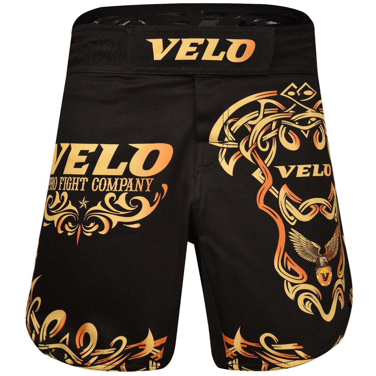 VELO Lightweight MMA Trunks black and gold design