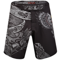 VELO Lightweight MMA Trunks Black and Grey tribal warrior design
